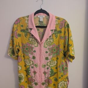 Rachel Zoe Pink and Yellow Floral Blouse